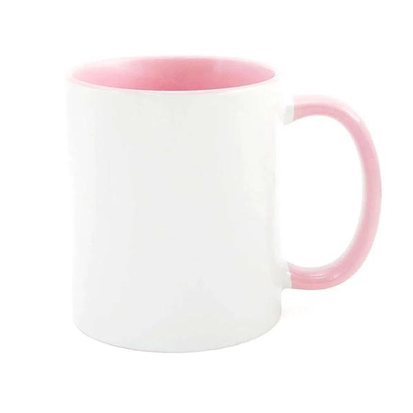 Caneca De Porcelana Al A E Interior Rosa Personalizada Tamanho Da